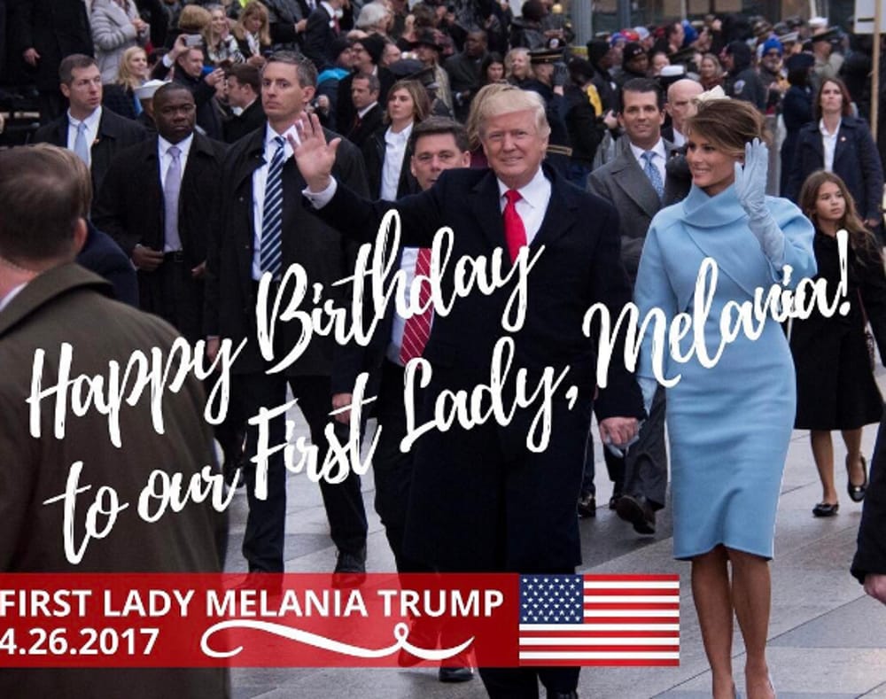 Auguri di compleanno ufficiali per Melania